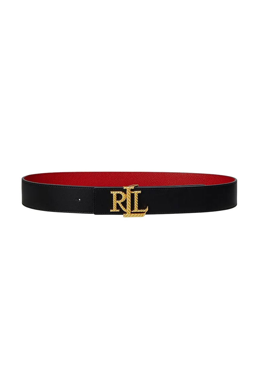 Levně Oboustranný pásek Lauren Ralph Lauren dámský, černá barva, 412959138