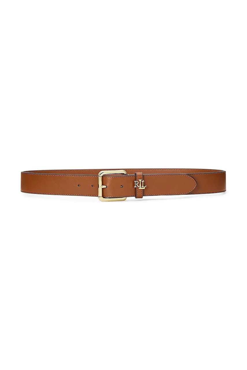 Levně Kožený pásek Lauren Ralph Lauren dámský, hnědá barva, 412968765
