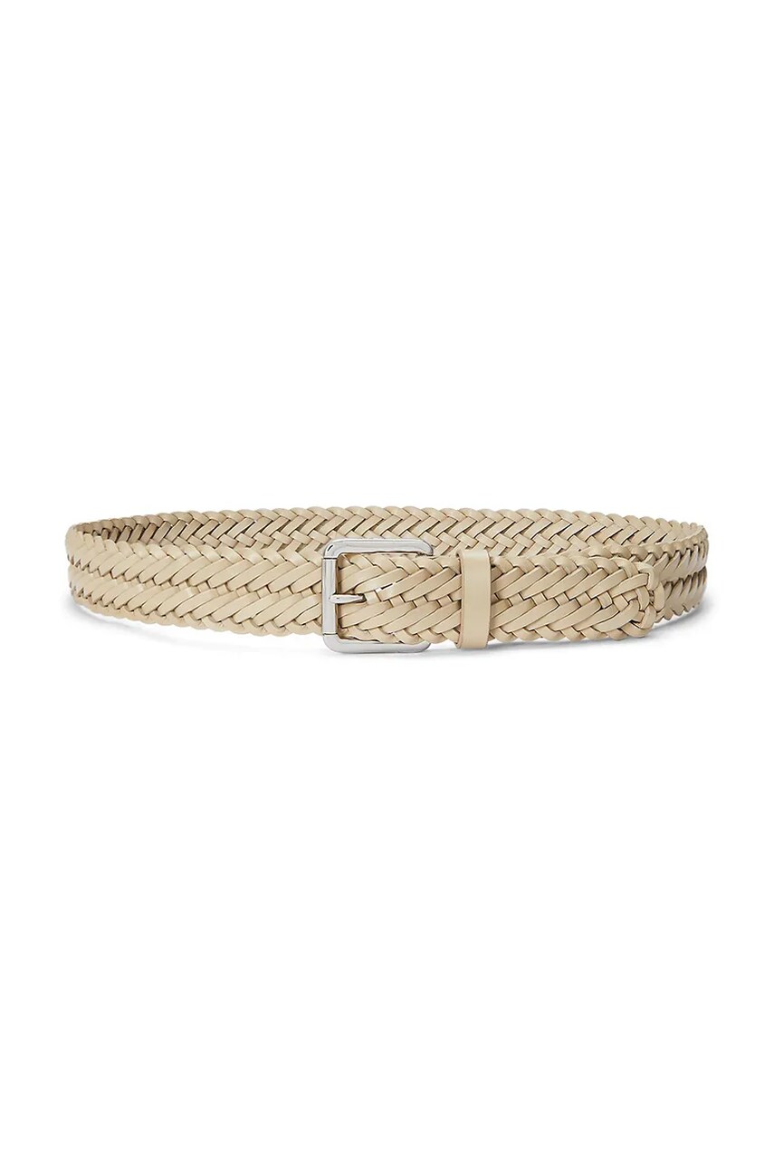 Levně Kožený pásek Lauren Ralph Lauren dámský, hnědá barva, 412968766