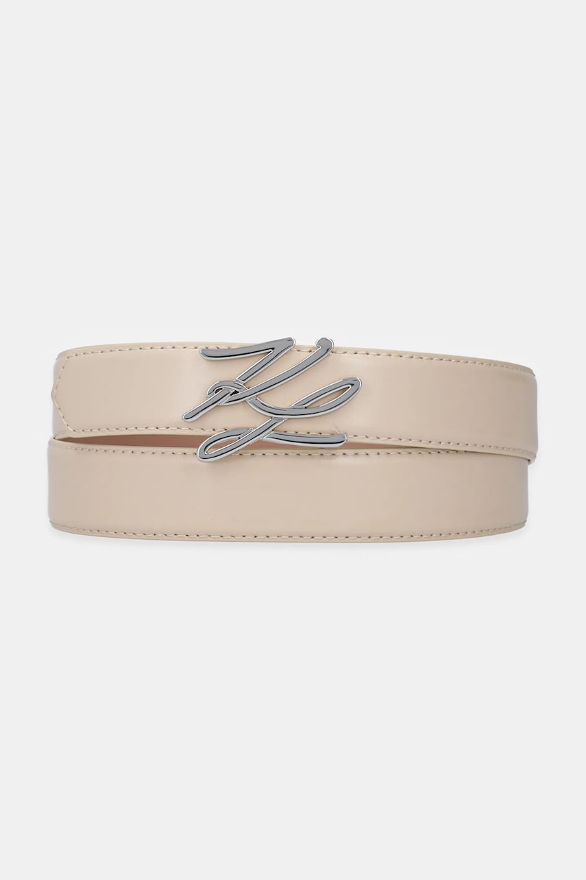 Karl Lagerfeld curea de piele cu două fețe femei, culoarea bej, A1W33148 Karl Lagerfeld curea de piele cu două fețe femei, culoarea bej, A1W33148