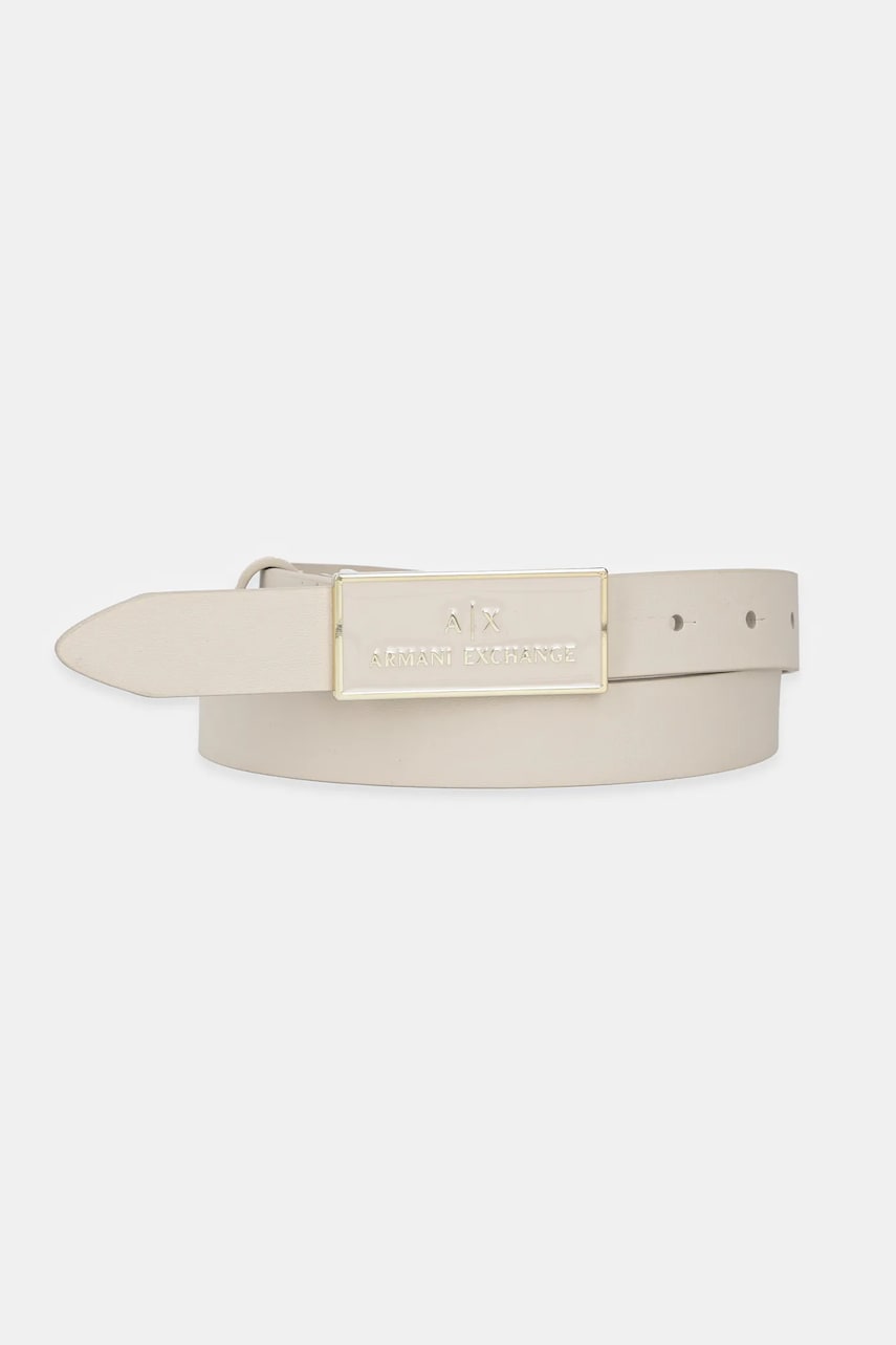 Armani Exchange curea de piele culoarea bej, XW000967 AF13853