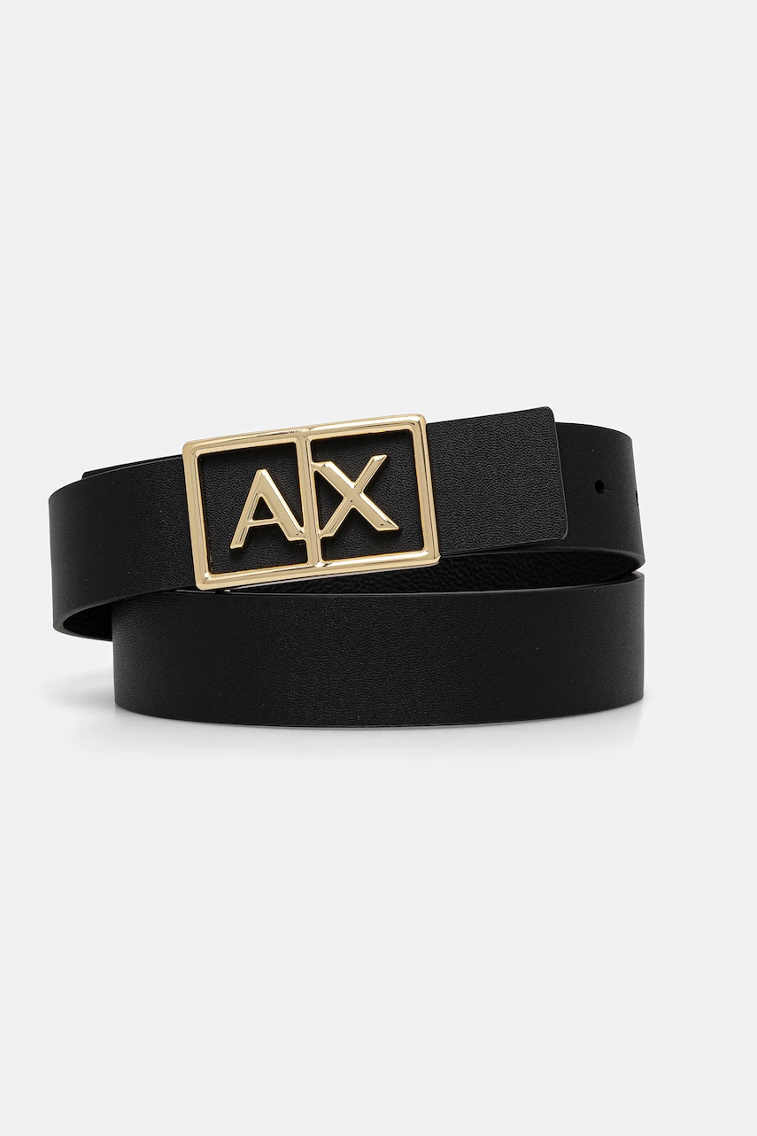 Armani Exchange curea de piele cu doua fete culoarea negru, XW000966 AF13953