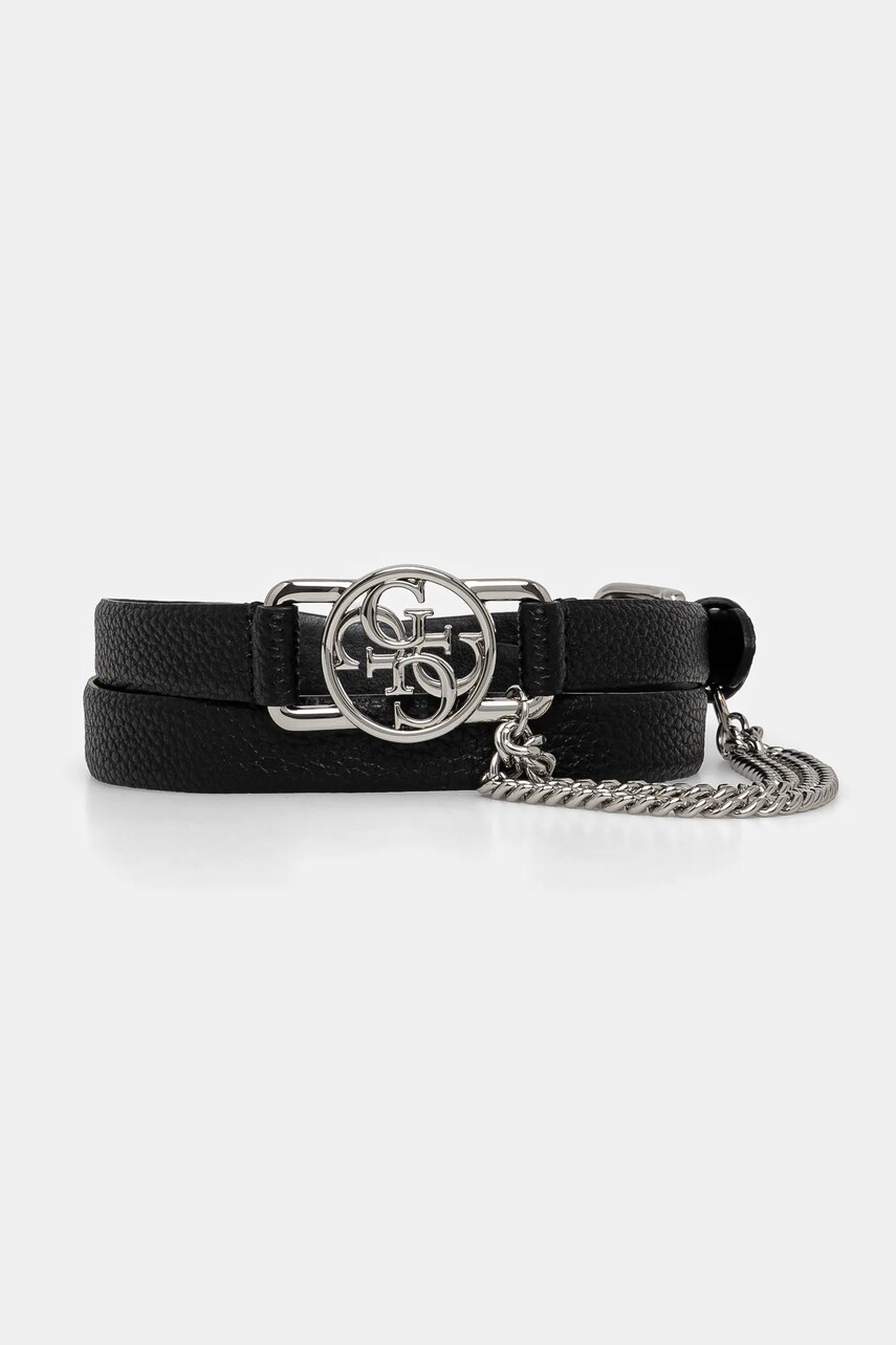 Levně Pásek Guess CINZIA dámský, černá barva, W5RZ01 WGZ40