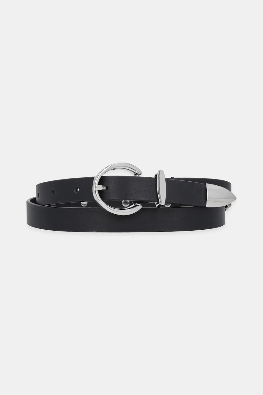 Marella curea de piele MARIO femei, culoarea negru, 2513501046200