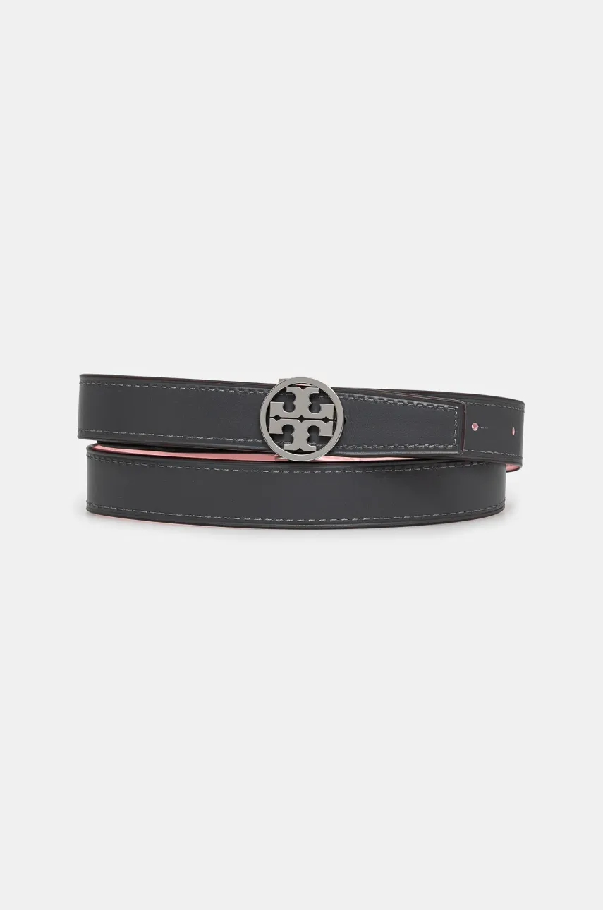 Двухсторонний кожаный ремень Tory Burch Miller Smooth Reversible женский цвет розовый 159072-650 Двухсторонний кожаный ремень Tory Burch Miller Smooth Reversible женский цвет розовый 159072-650