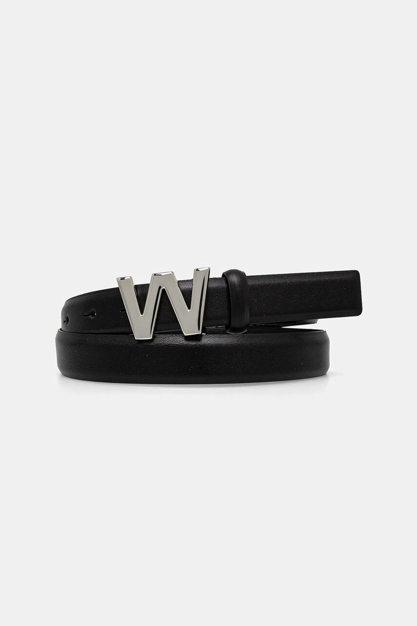 Weekend Max Mara curea de piele femei, culoarea negru, 2515501024600