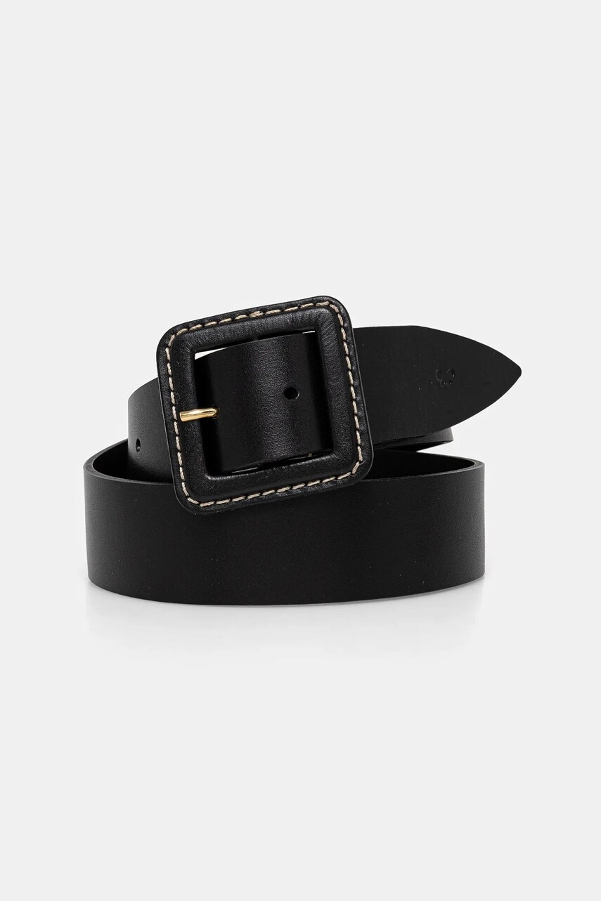 Weekend Max Mara curea de piele femei, culoarea negru, 2515501034600