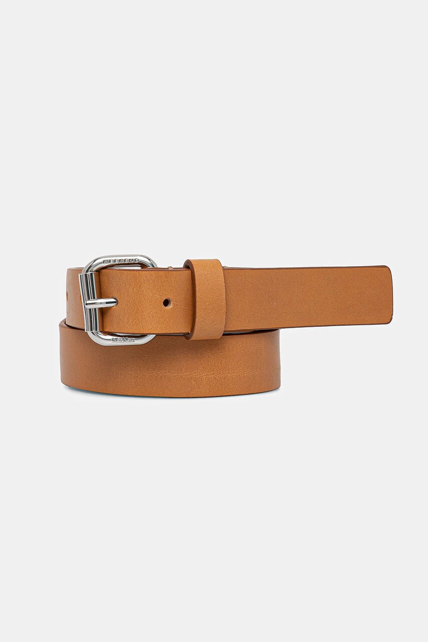 Weekend Max Mara curea de piele femei, culoarea maro, 2515501065600
