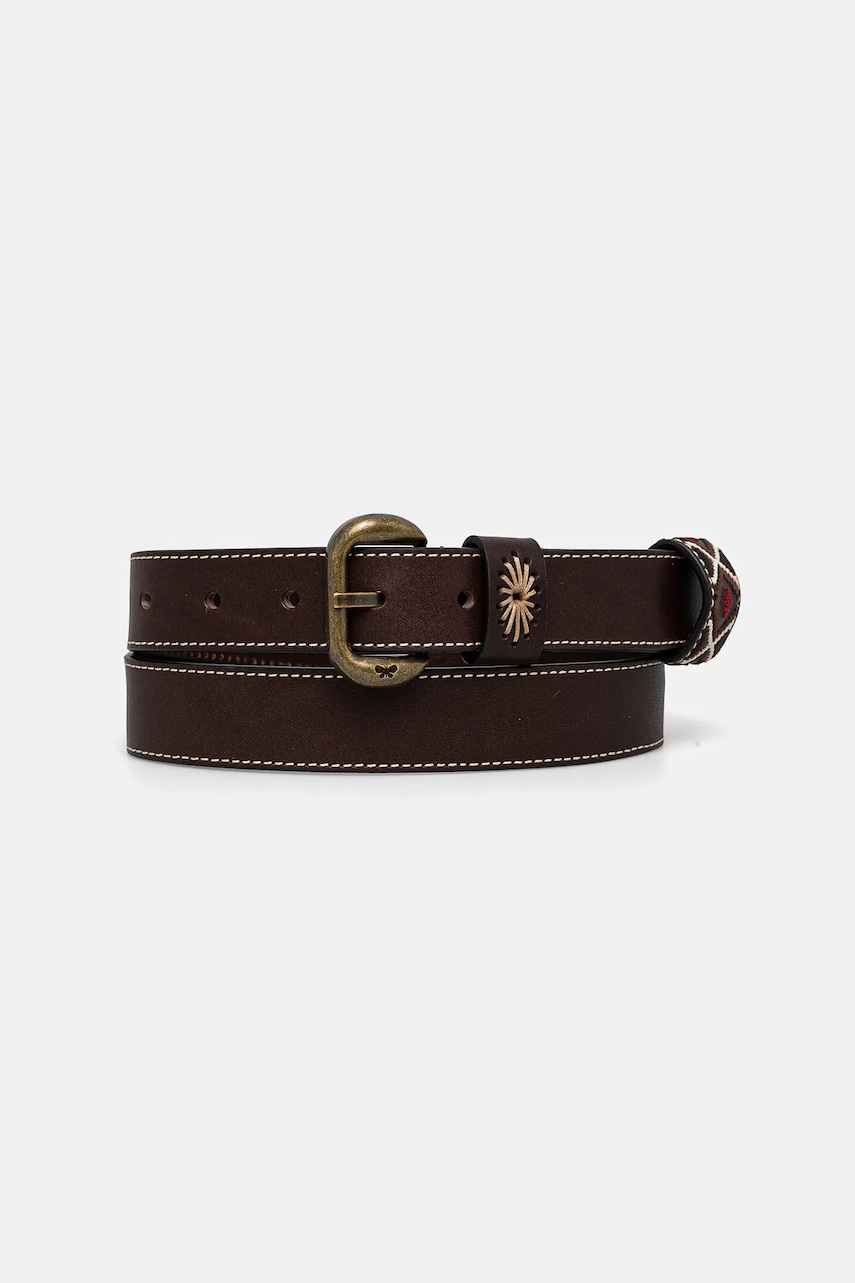 Weekend Max Mara curea de piele femei, culoarea maro, 2515501075600