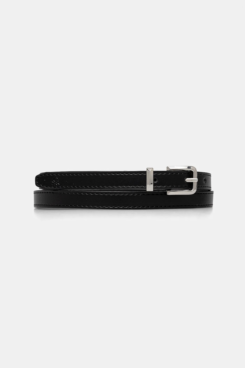 United Colors of Benetton curea femei, culoarea negru, 6QE6DL014