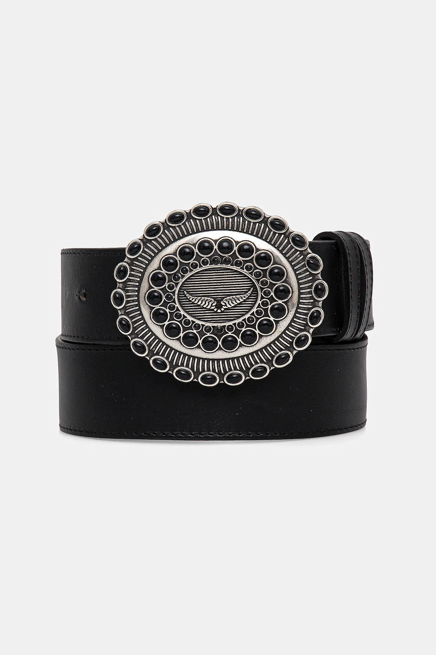 ZADIG&VOLTAIRE curea de piele femei, culoarea negru, LWBT00279 ZADIG&VOLTAIRE curea de piele femei, culoarea negru, LWBT00279