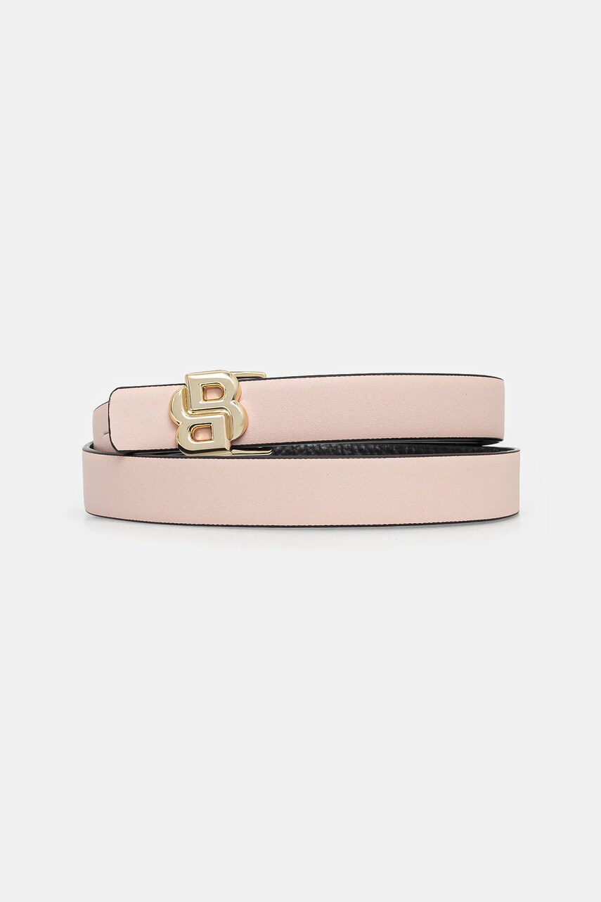 BOSS curea de piele cu doua fete femei, culoarea roz, 50542179