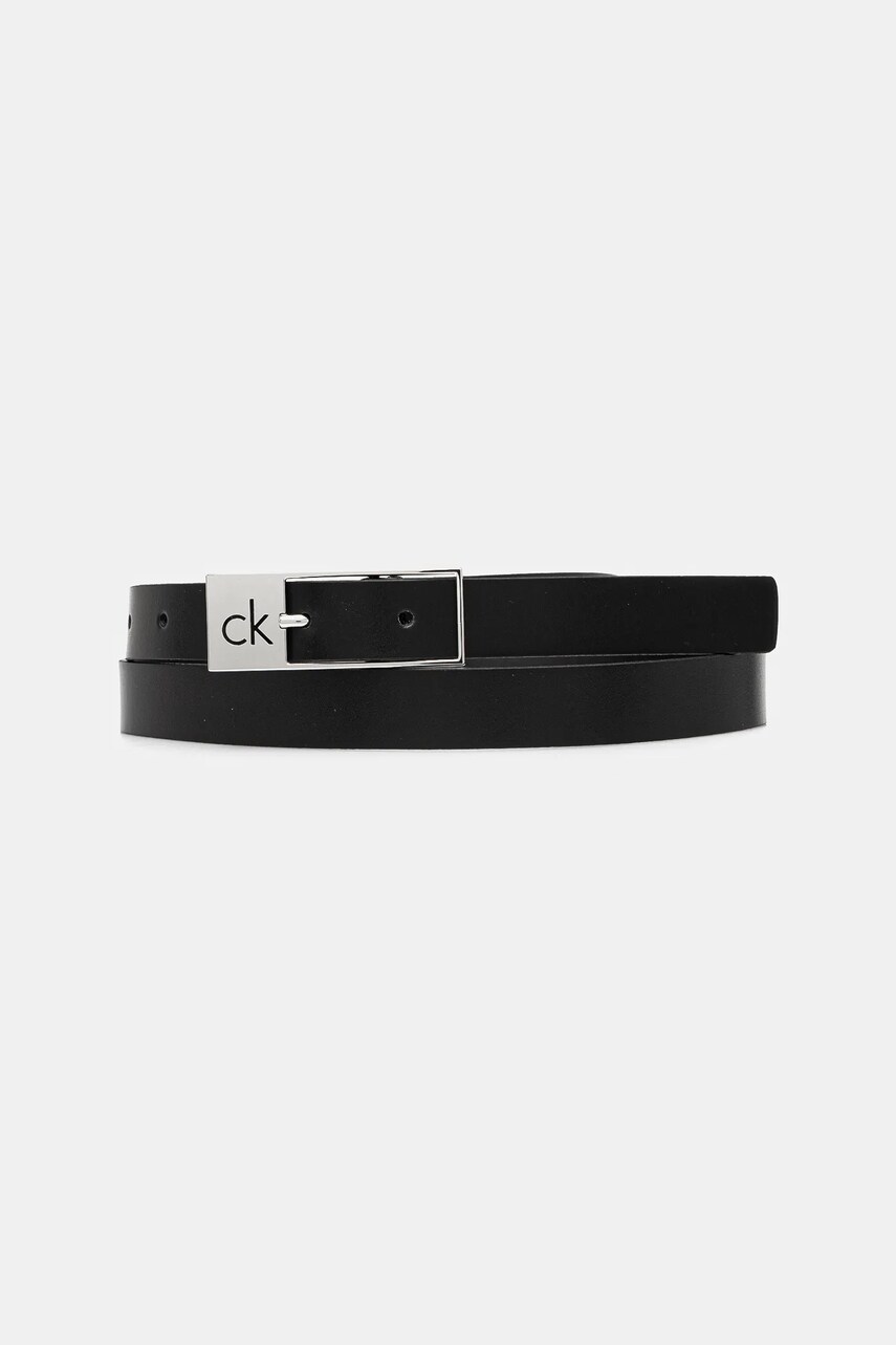 Levně Kožený pásek Calvin Klein dámský, černá barva, K60K613155