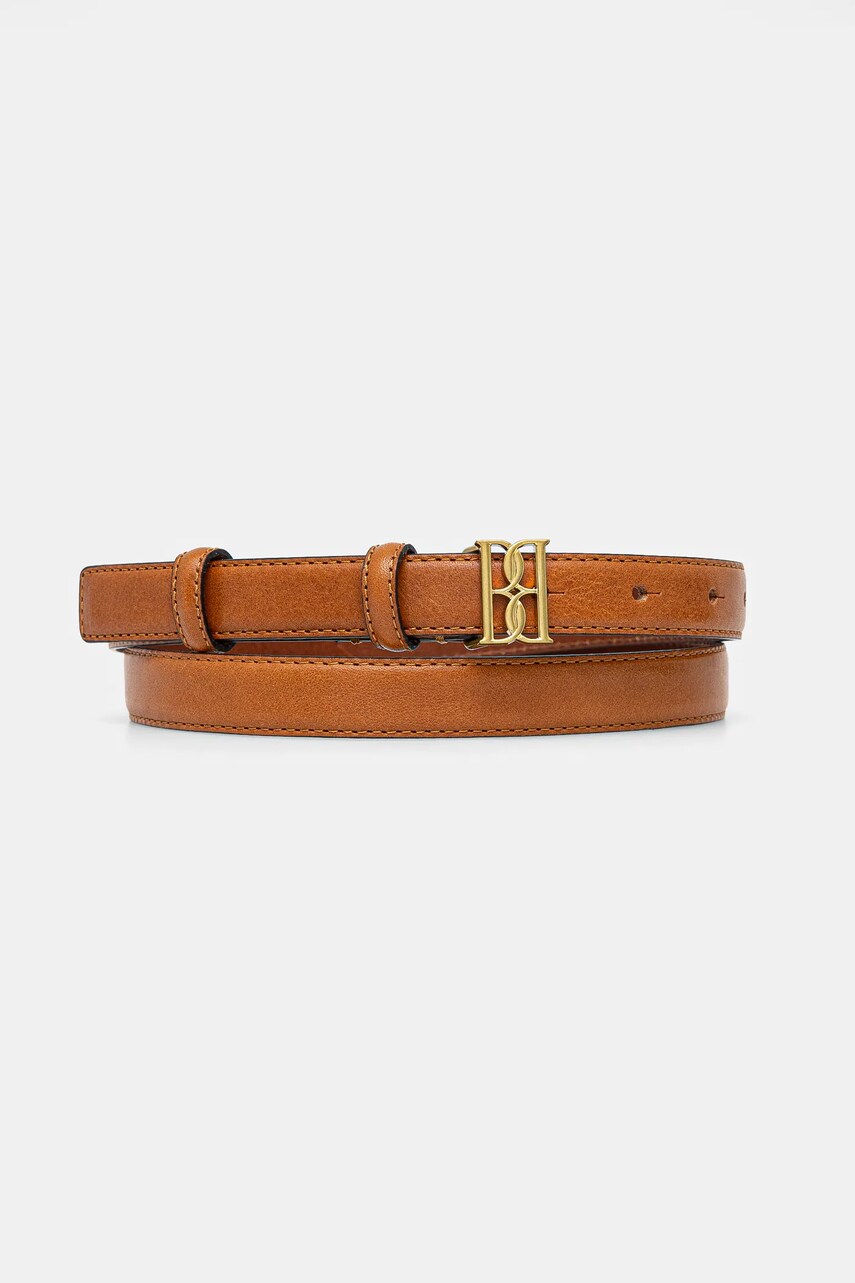 By Malene Birger curea de piele MARLOS femei, culoarea maro, 103205
