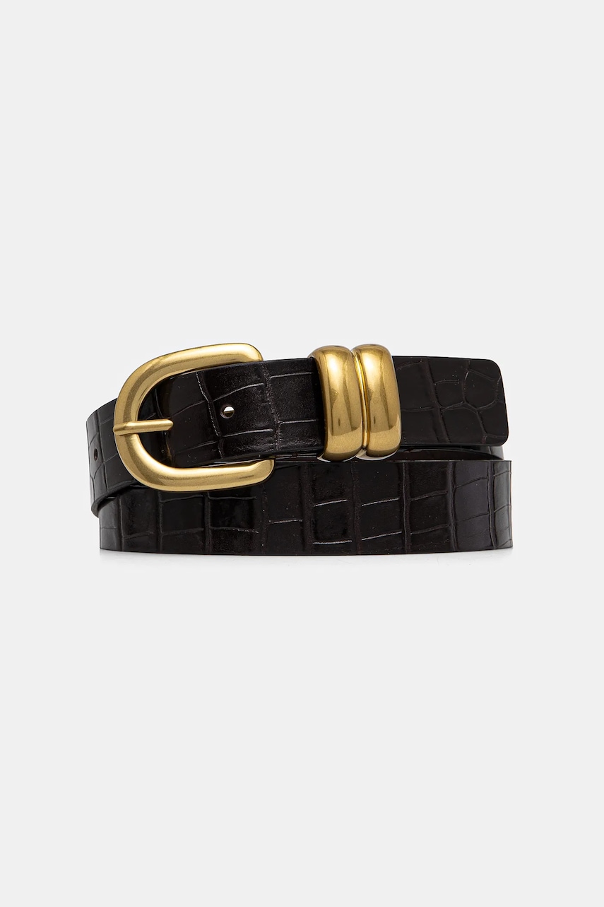 By Malene Birger curea de piele ZOIRA femei, culoarea negru, 103385
