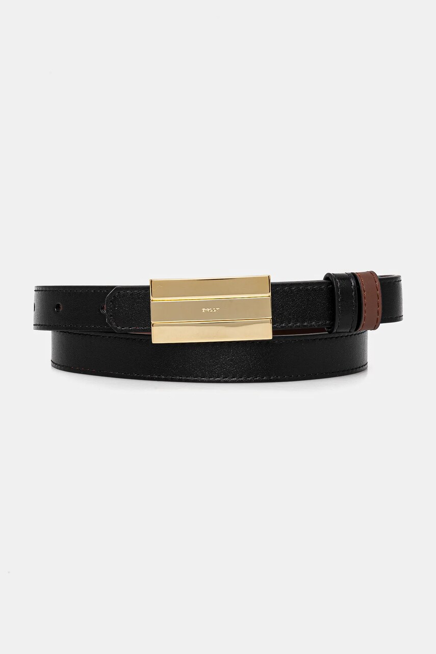 Bally curea de piele cu doua fete femei, culoarea negru, WBG00A