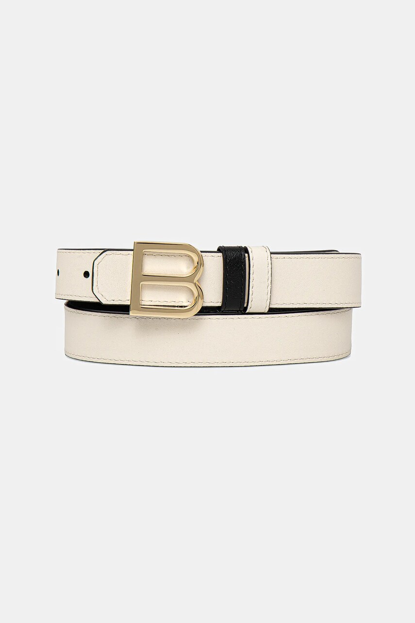 Bally curea de piele cu doua fete femei, culoarea bej, WBG00B