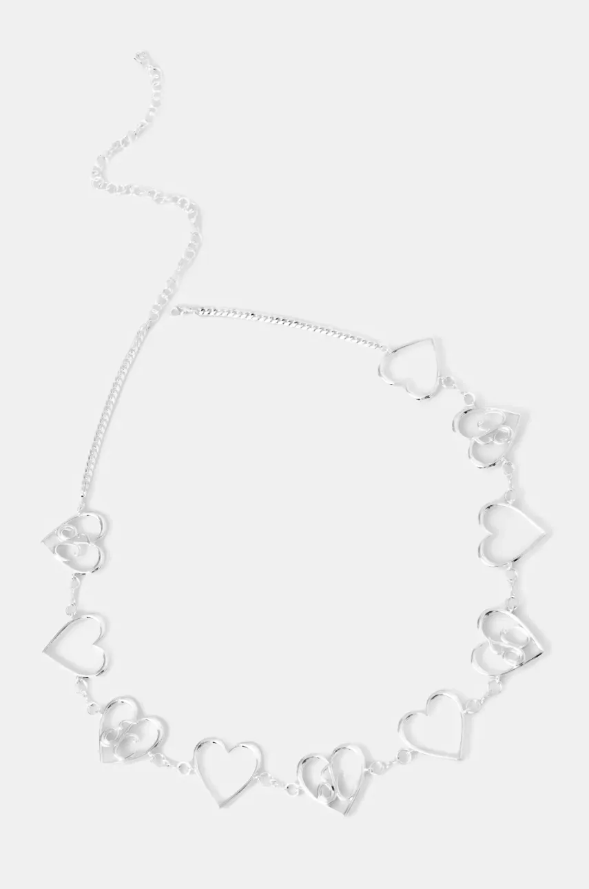 Juicy Couture curea DEBRA BELLY CHAIN femei, culoarea argintiu, JCJBC124024