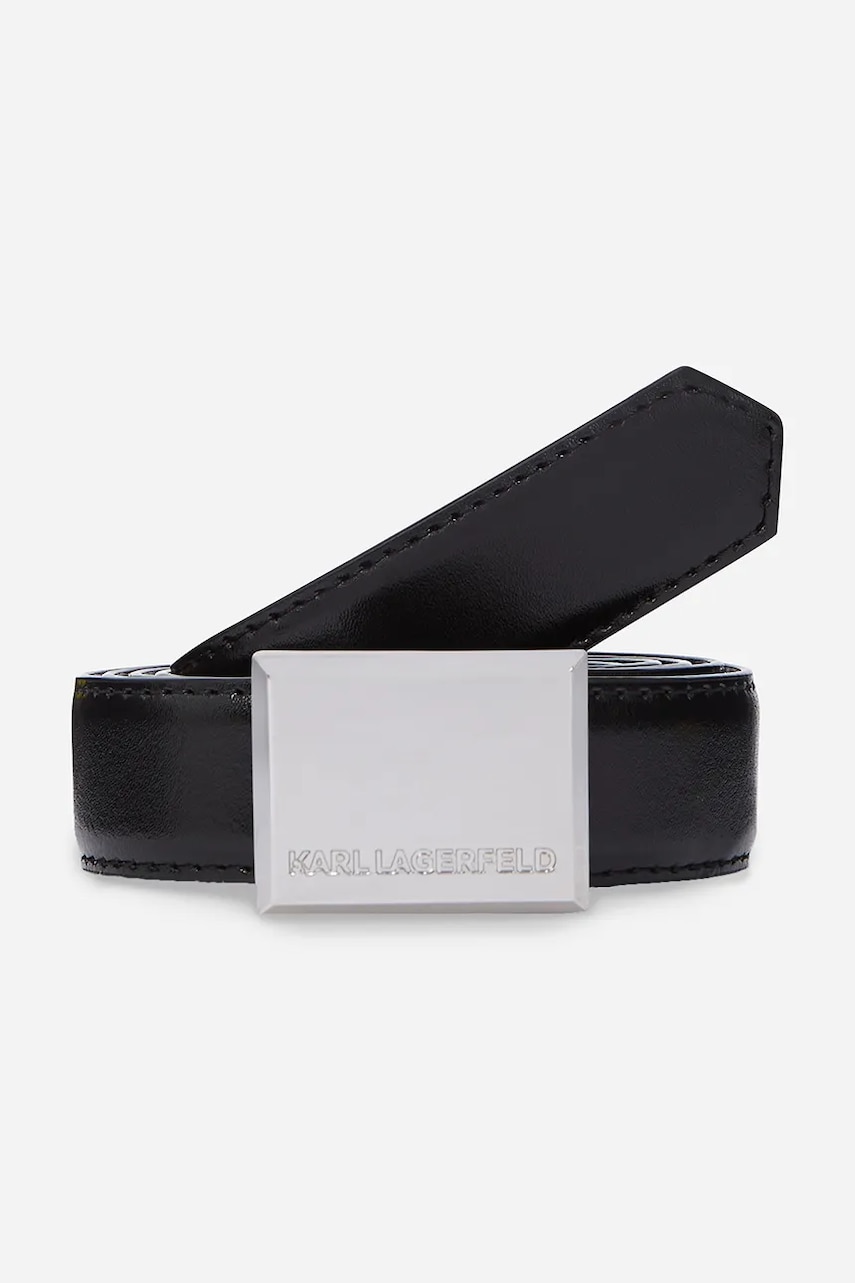 Karl Lagerfeld curea de piele femei, culoarea negru, A2W33051