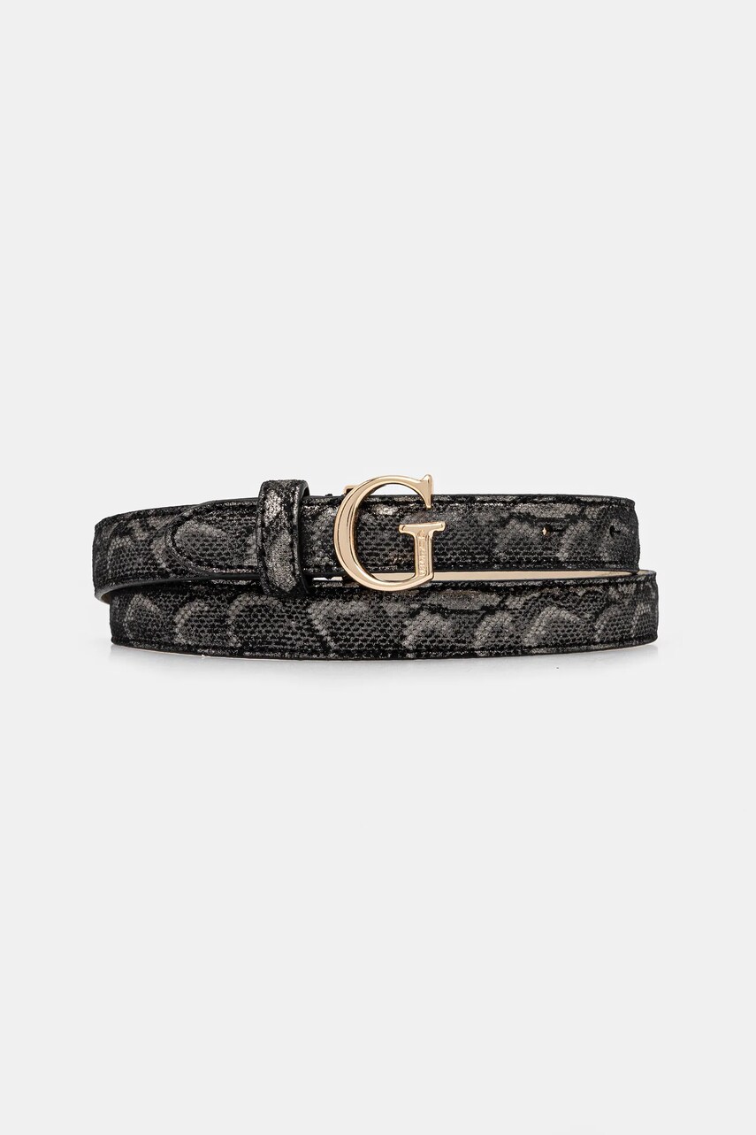 Levně Kožený pásek Guess dámský, černá barva, BW9222 P5220
