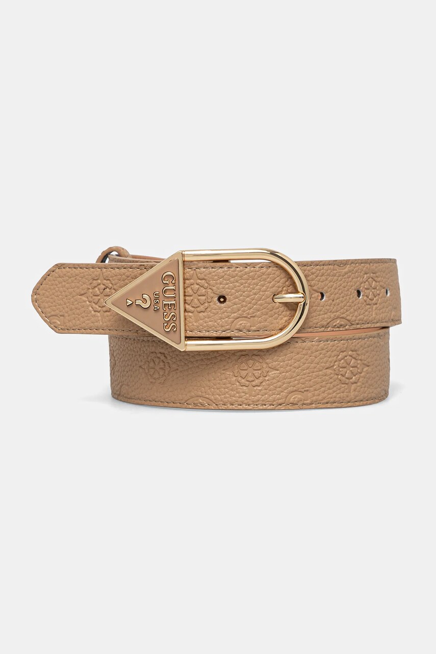 Levně Pásek Guess CRESIDIA dámský, béžová barva, BW9223 P5235