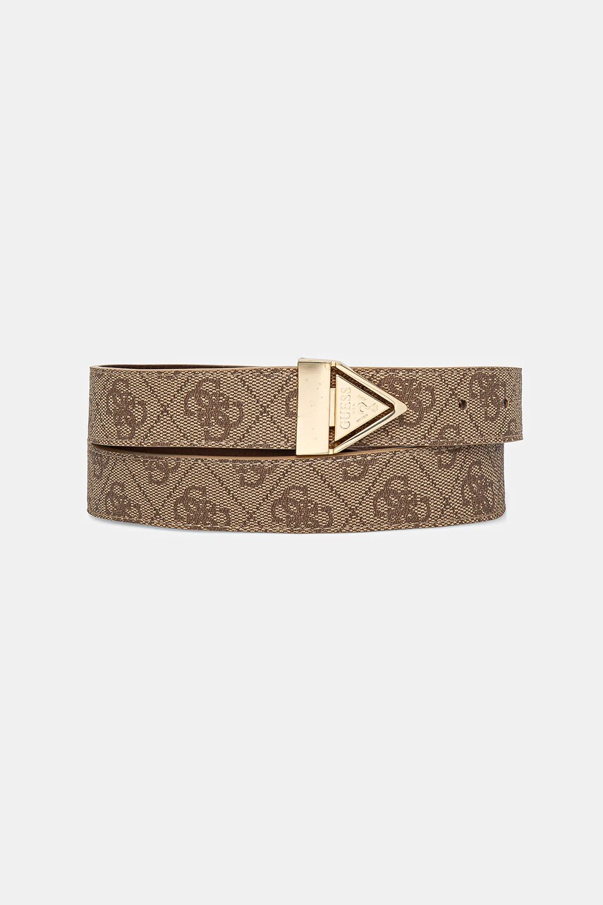 Levně Oboustranný pásek Guess NOELLE dámský, hnědá barva, BW9224 P5230