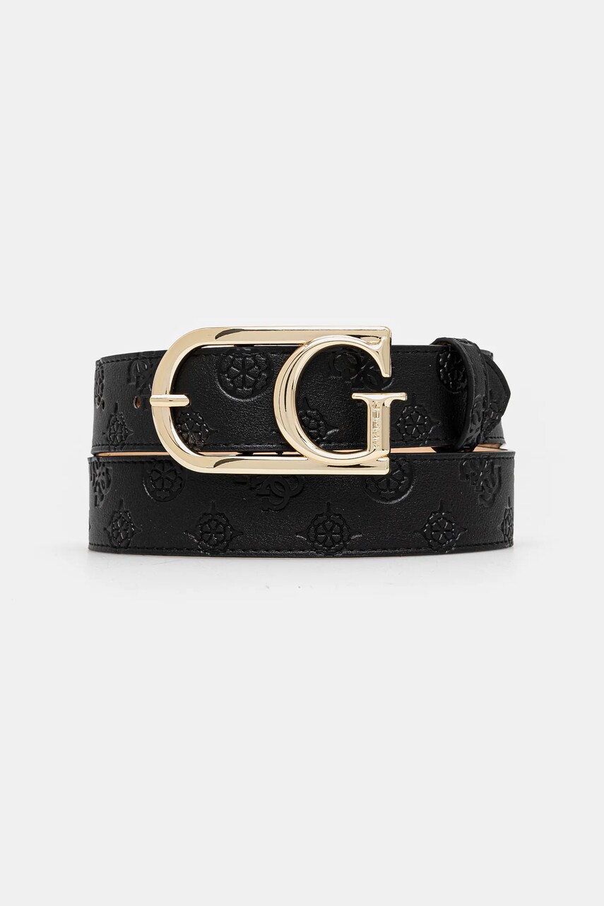 Levně Pásek Guess ZARELA dámský, černá barva, BW9227 P5235