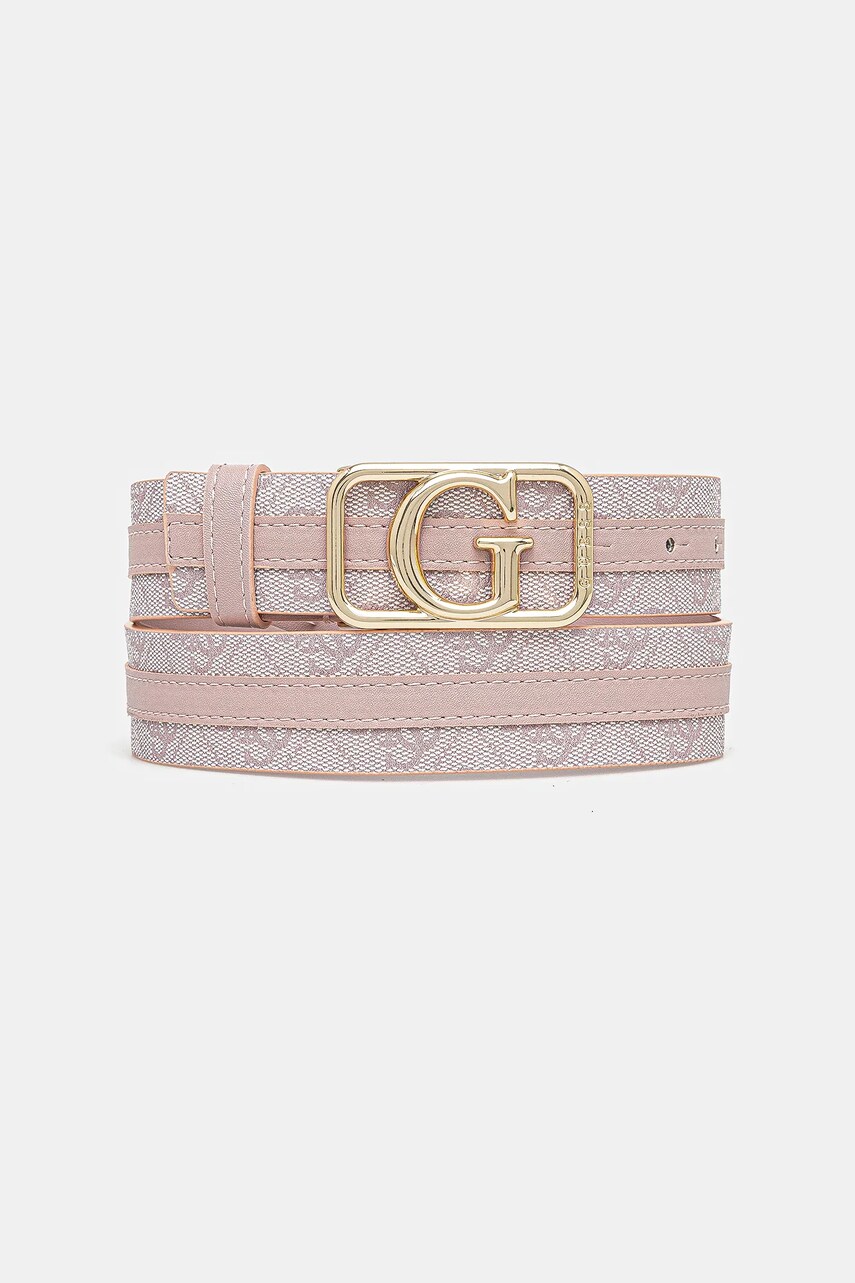 Levně Pásek Guess ZAMIRA dámský, růžová barva, BW9229 P5235
