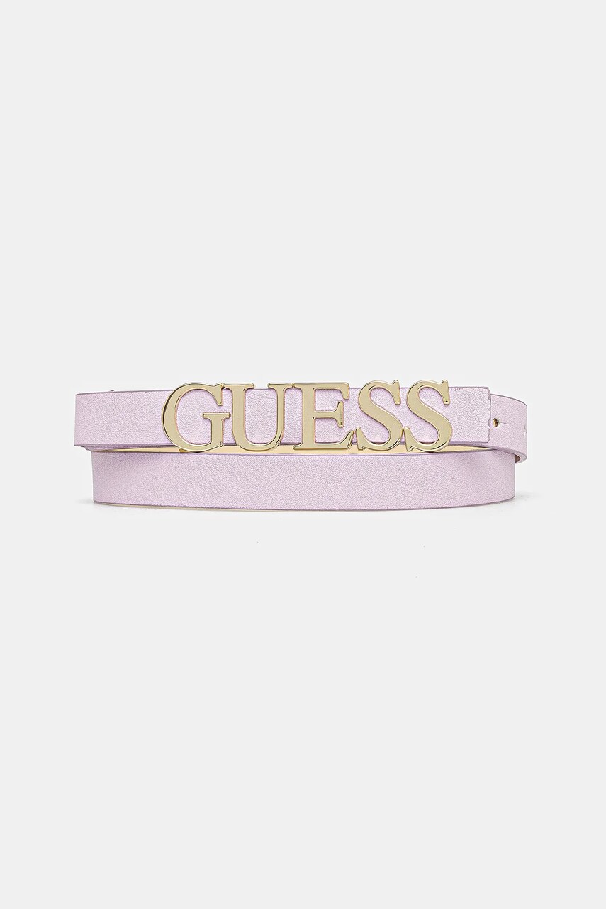 Levně Pásek Guess SANSA dámský, růžová barva, BW9231 P5235