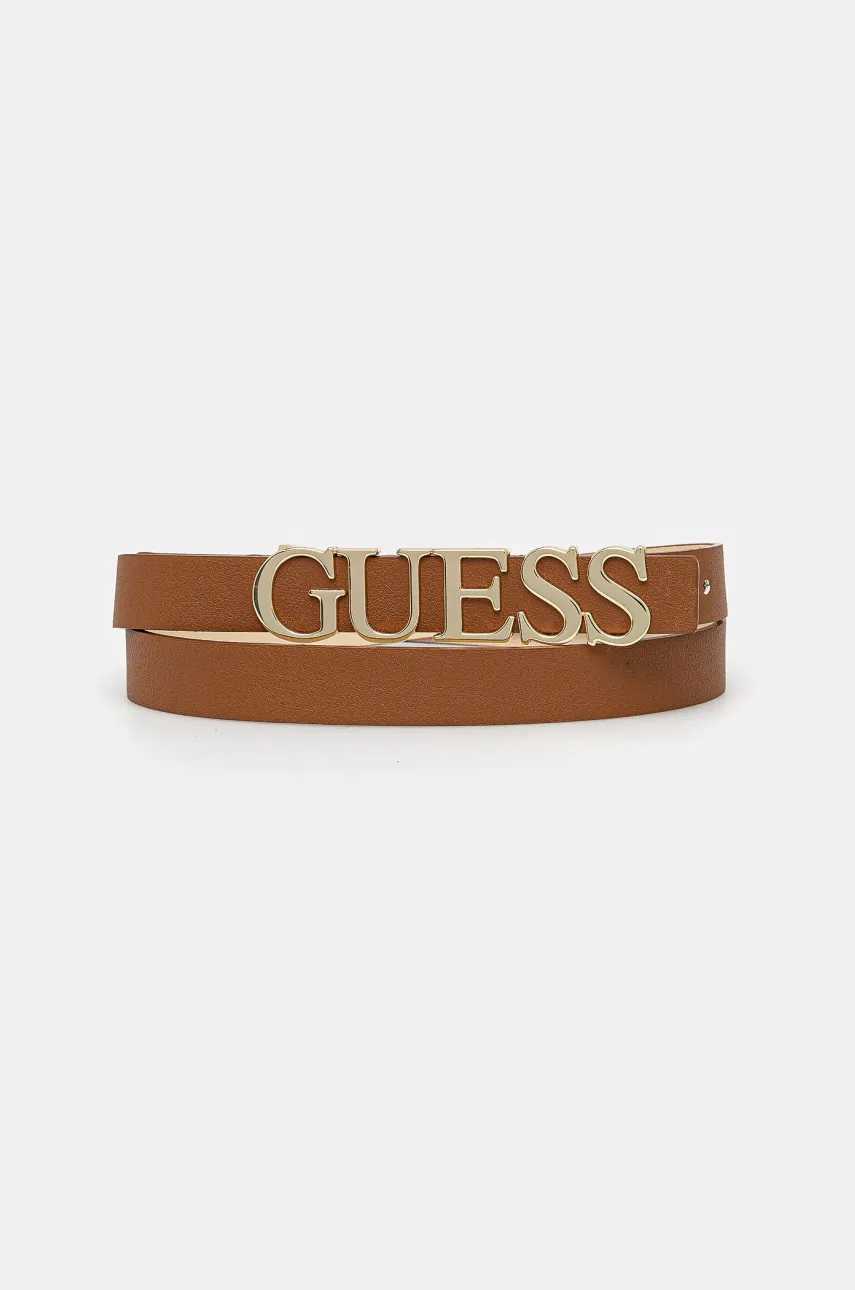 Levně Pásek Guess SANSA dámský, hnědá barva, BW9231 P5235