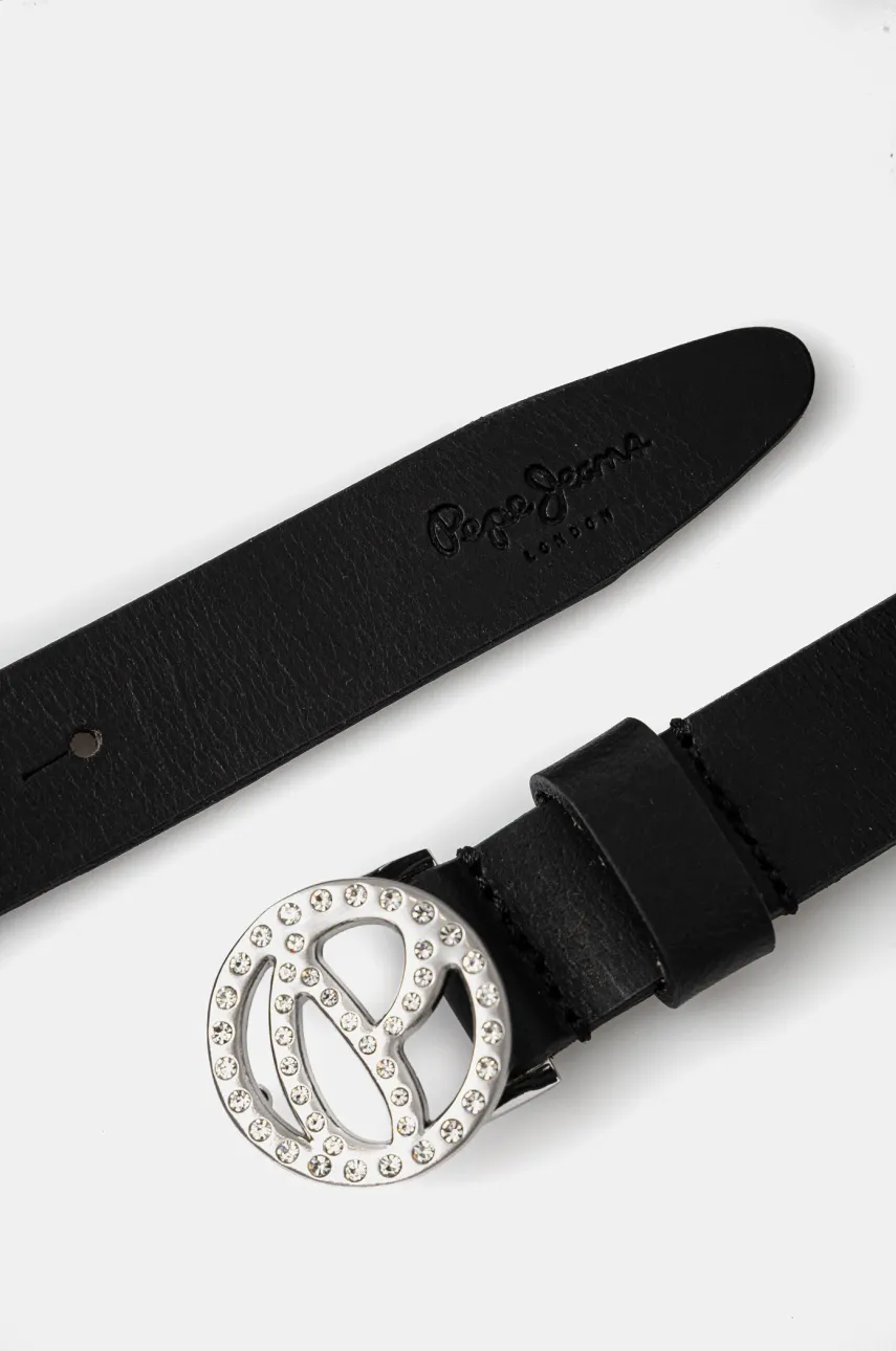 Кожаный ремень Pepe Jeans ATHEMOND BELT женский цвет чёрный PL020866 Кожаный ремень Pepe Jeans ATHEMOND BELT женский цвет чёрный PL020866