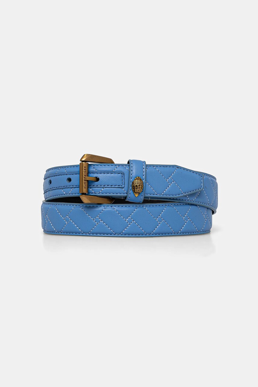 Kurt Geiger London curea de piele 30 KENSINGTON BELT femei, culoarea violet, 760282109
