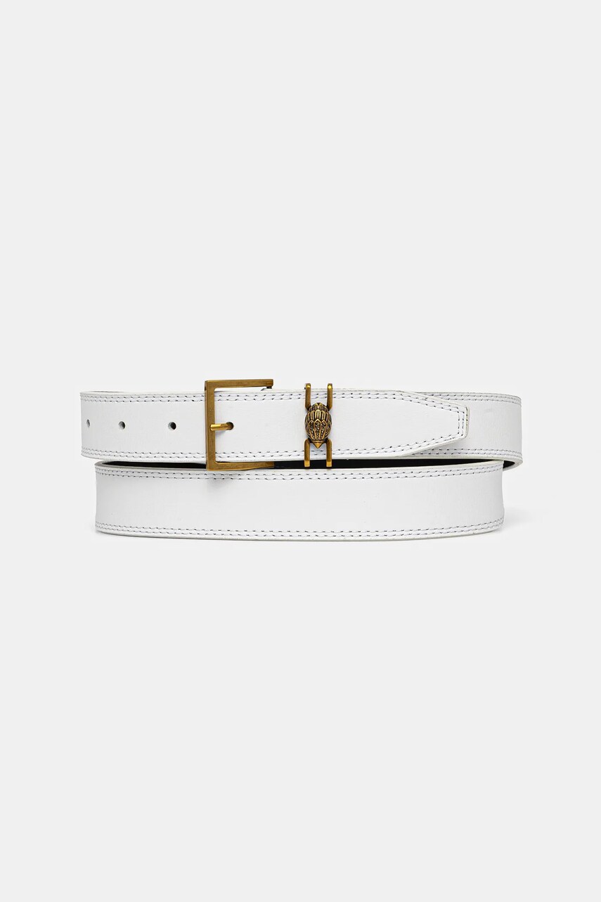 Kurt Geiger London curea de piele 30 SHOREDITCH BELT femei, culoarea alb, 3653810109