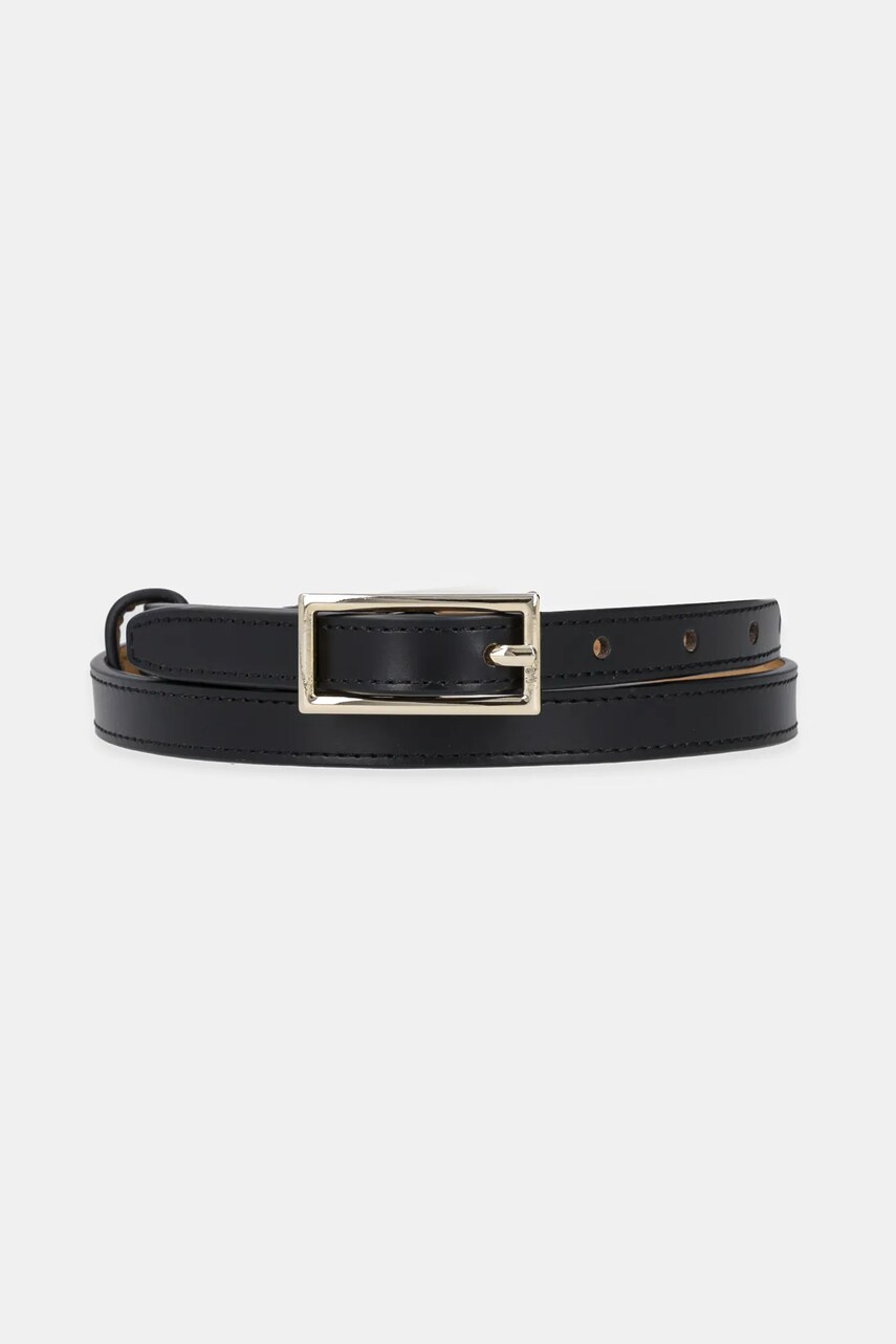 Abercrombie & Fitch curea de piele femei, culoarea negru, KI154-4068