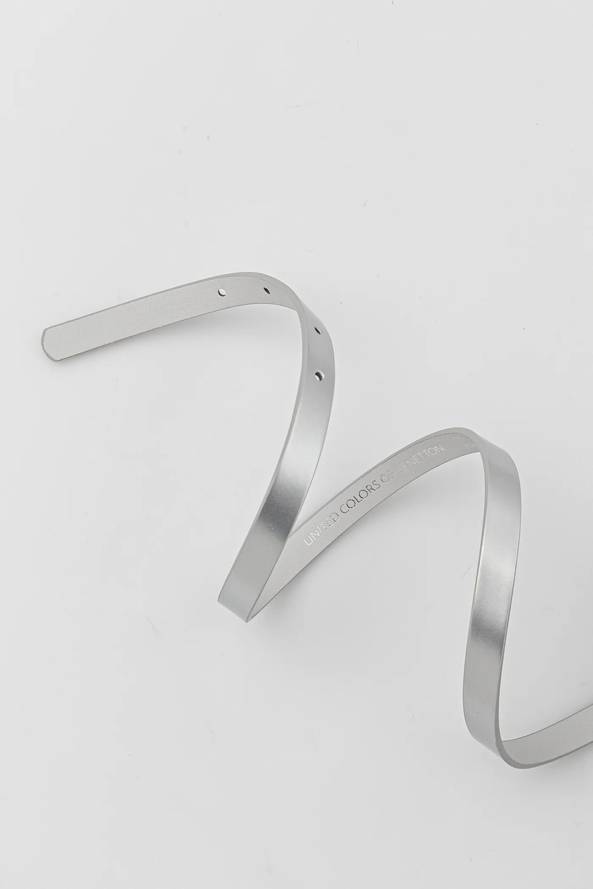 Ремень United Colors of Benetton цвет серебрянный 6P6KCL00P