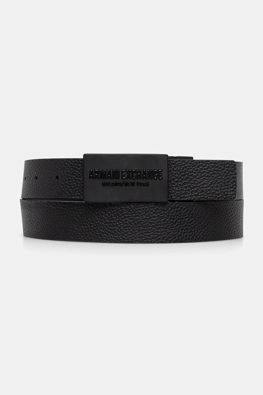 Armani Exchange curea de piele cu doua fete barbati, culoarea negru, XM000289 AF12120