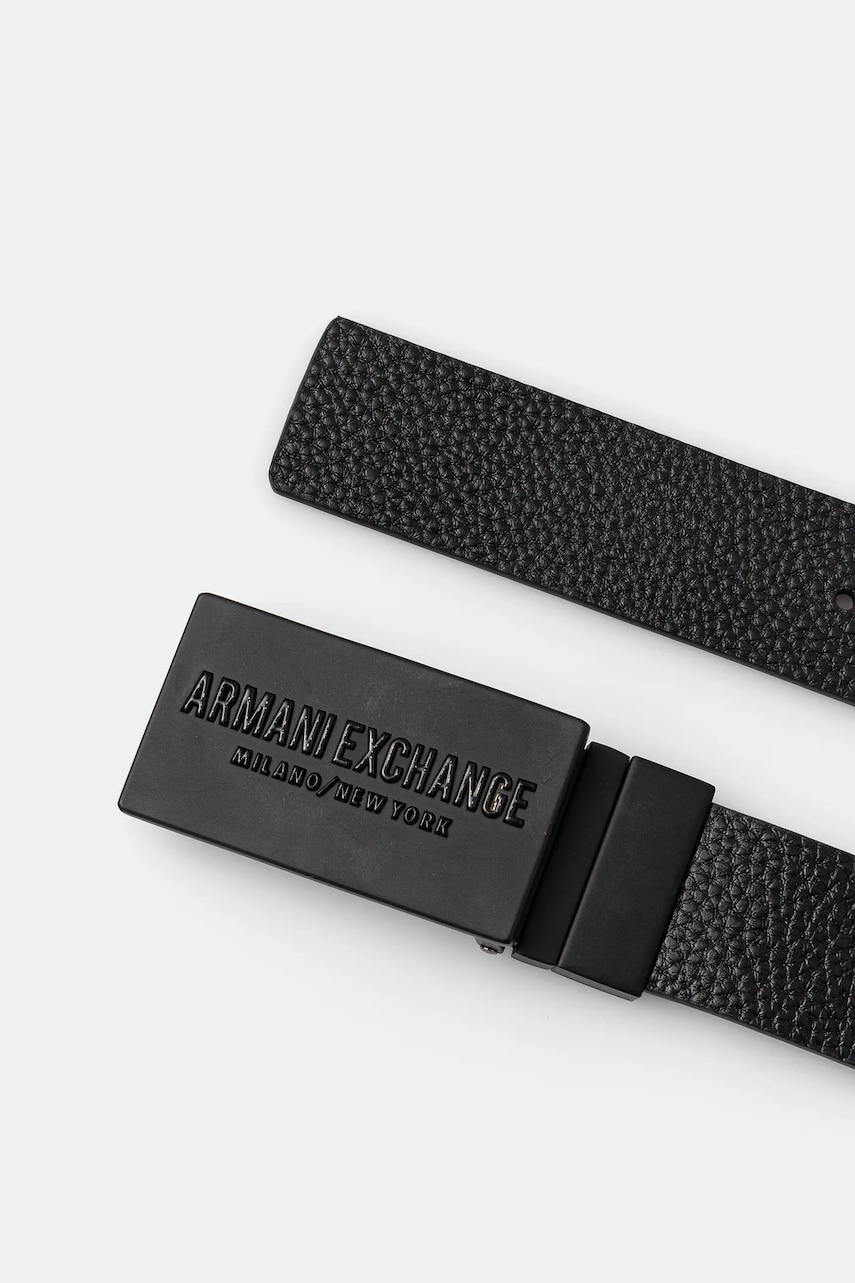 Двухсторонний кожаный ремень Armani Exchange мужской цвет чёрный XM000289 AF12120 Двухсторонний кожаный ремень Armani Exchange мужской цвет чёрный XM000289 AF12120