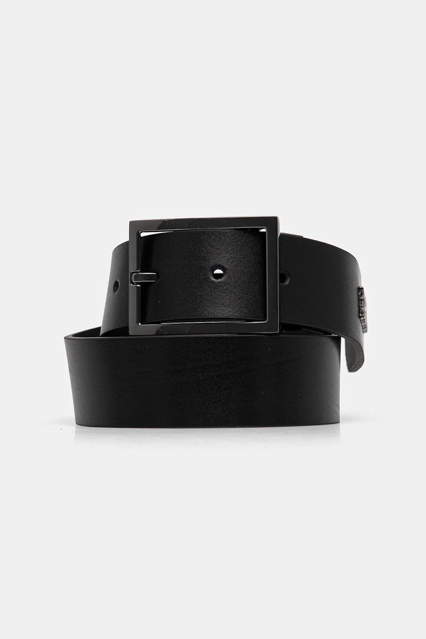 Karl Lagerfeld curea de piele barbati, culoarea negru, 551428.815300