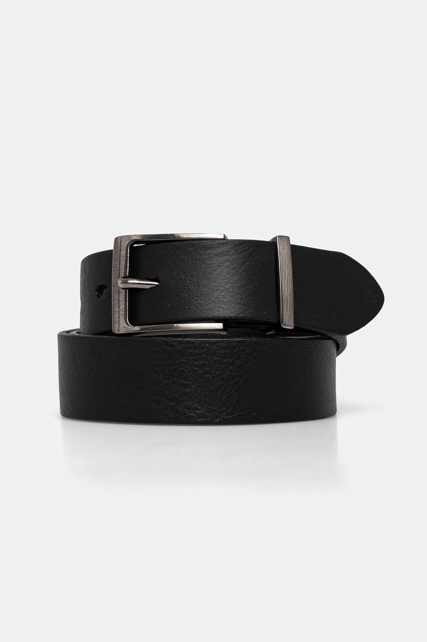 Les Deux curea de piele barbati, culoarea negru, LDM970003