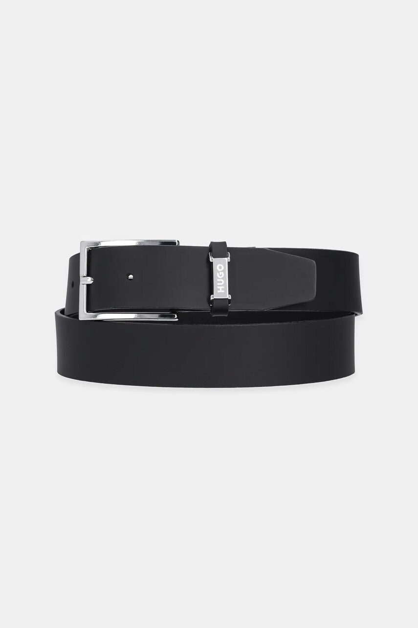 HUGO curea de piele barbati, culoarea negru, 50537036