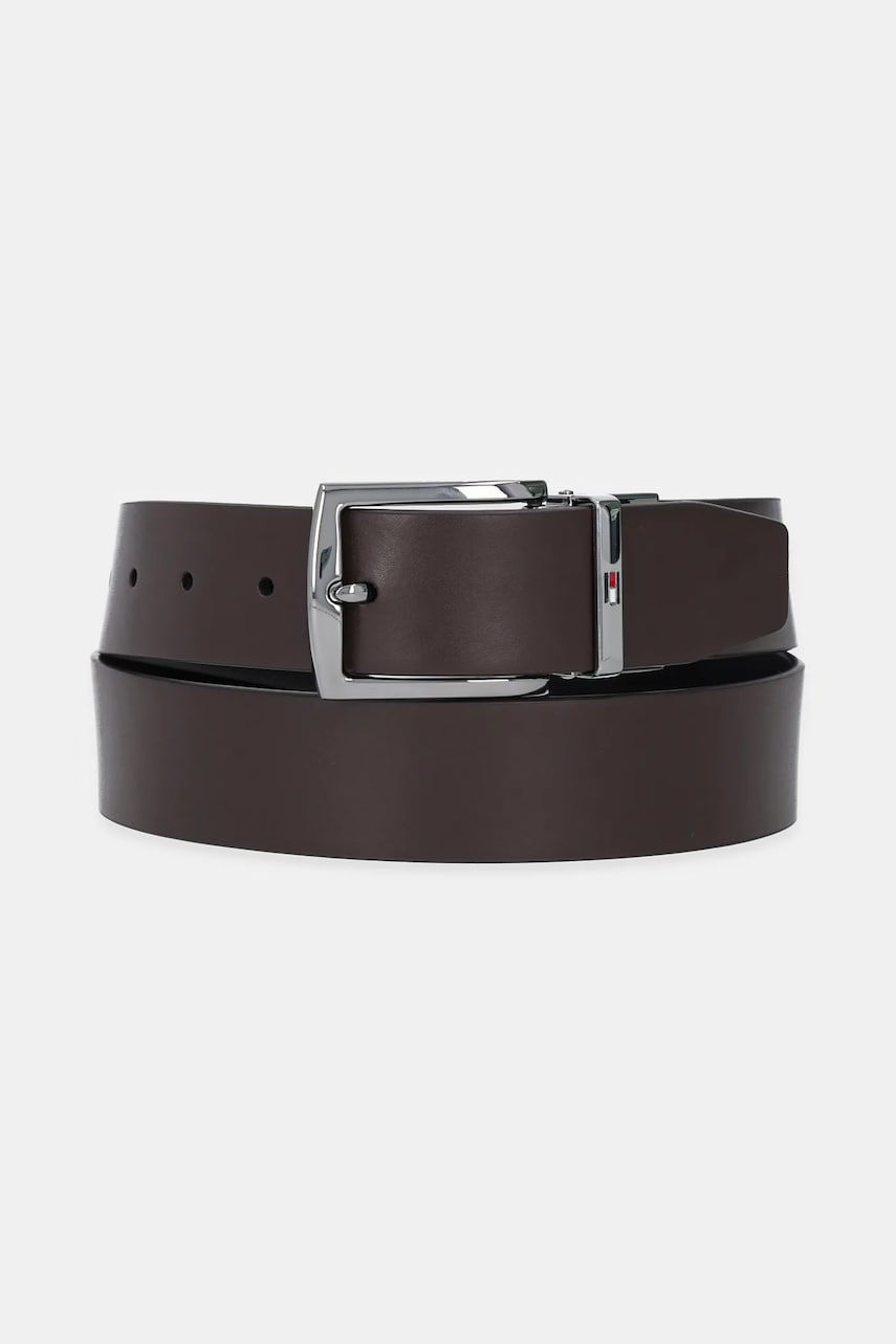 Levně Oboustranný kožený pásek Tommy Hilfiger pánský, hnědá barva, AM0AM13012