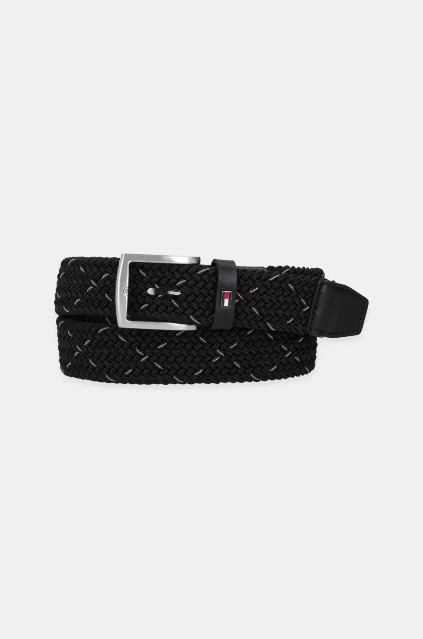 Levně Pásek Tommy Hilfiger pánský, černá barva, AM0AM13013