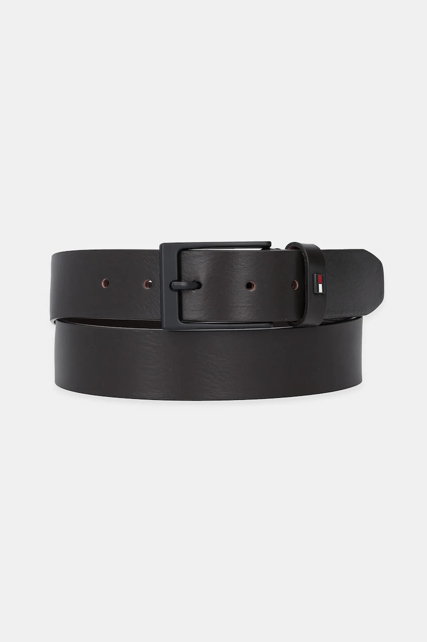 Levně Kožený pásek Tommy Hilfiger pánský, černá barva, AM0AM13016
