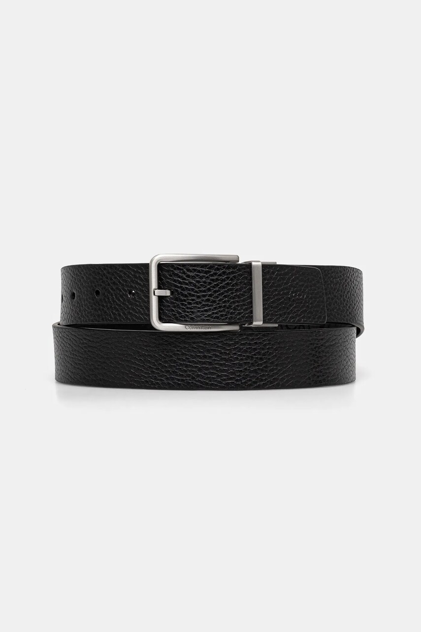 Levně Oboustranný kožený pásek Calvin Klein pánský, černá barva, K50K512647