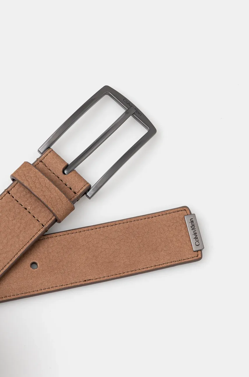 Шкіряний ремінь Calvin Klein чоловічий колір коричневий K50K512649