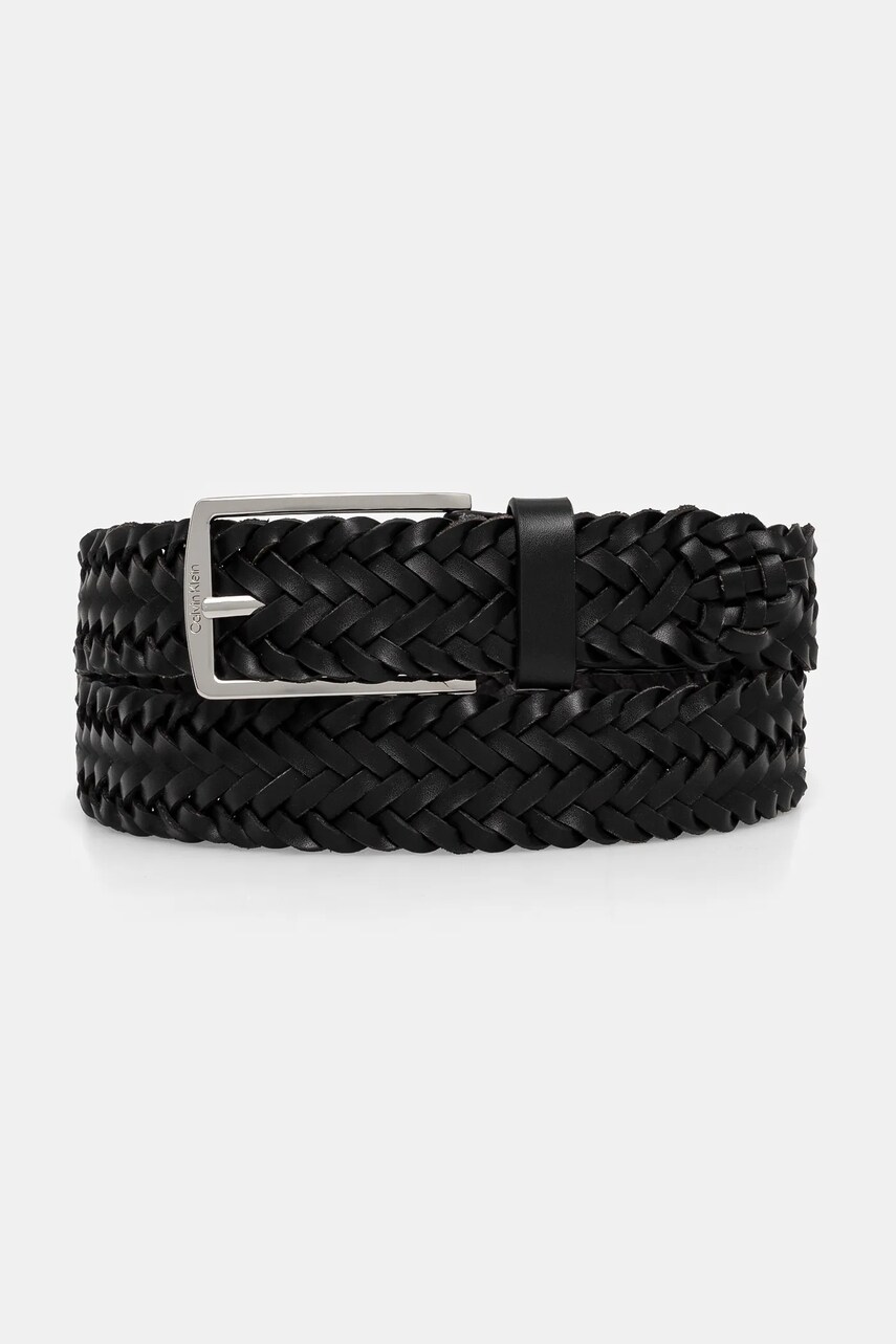 Levně Kožený pásek Calvin Klein pánský, černá barva, K50K512655
