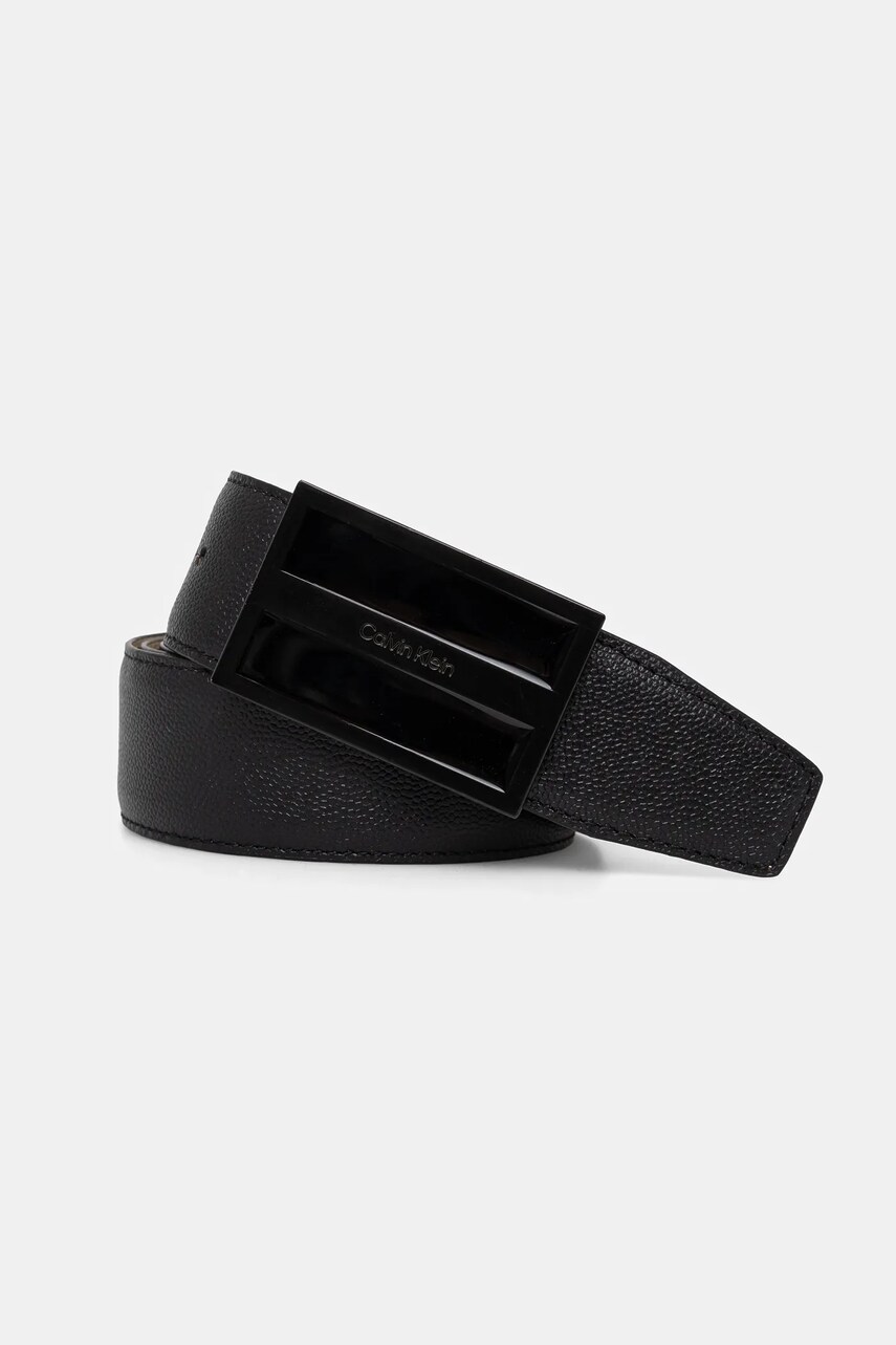 Levně Kožený pásek Calvin Klein pánský, černá barva, K50K512656