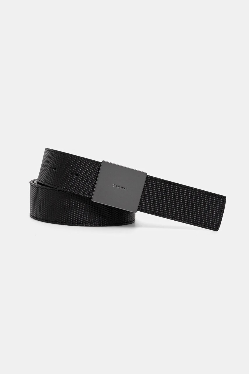 Levně Kožený pásek Calvin Klein pánský, černá barva, K50K512658