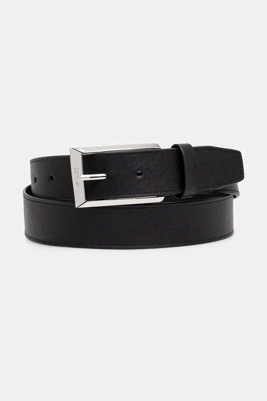 Levně Oboustranný kožený pásek Calvin Klein pánský, černá barva, K50K512659