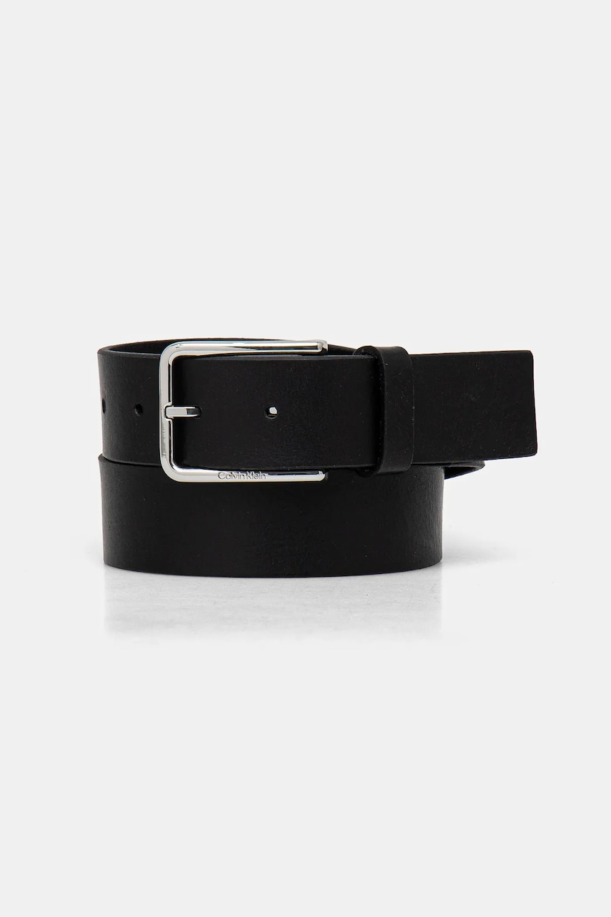 Levně Kožený pásek Calvin Klein pánský, černá barva, K50K513016